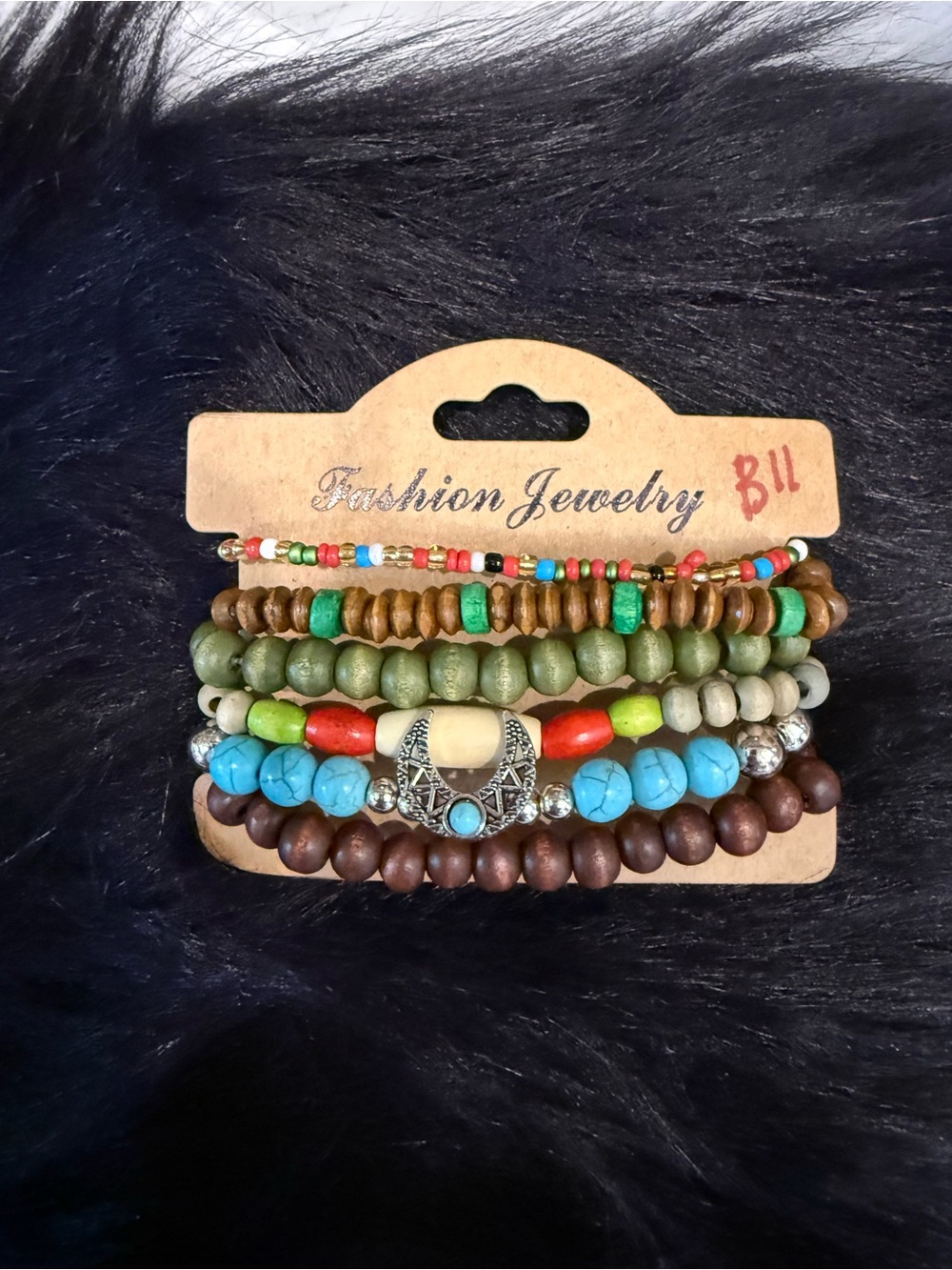 Fashion Jewelry Multicolor Beaded Stack Bracelet Set with Turquoise Accents